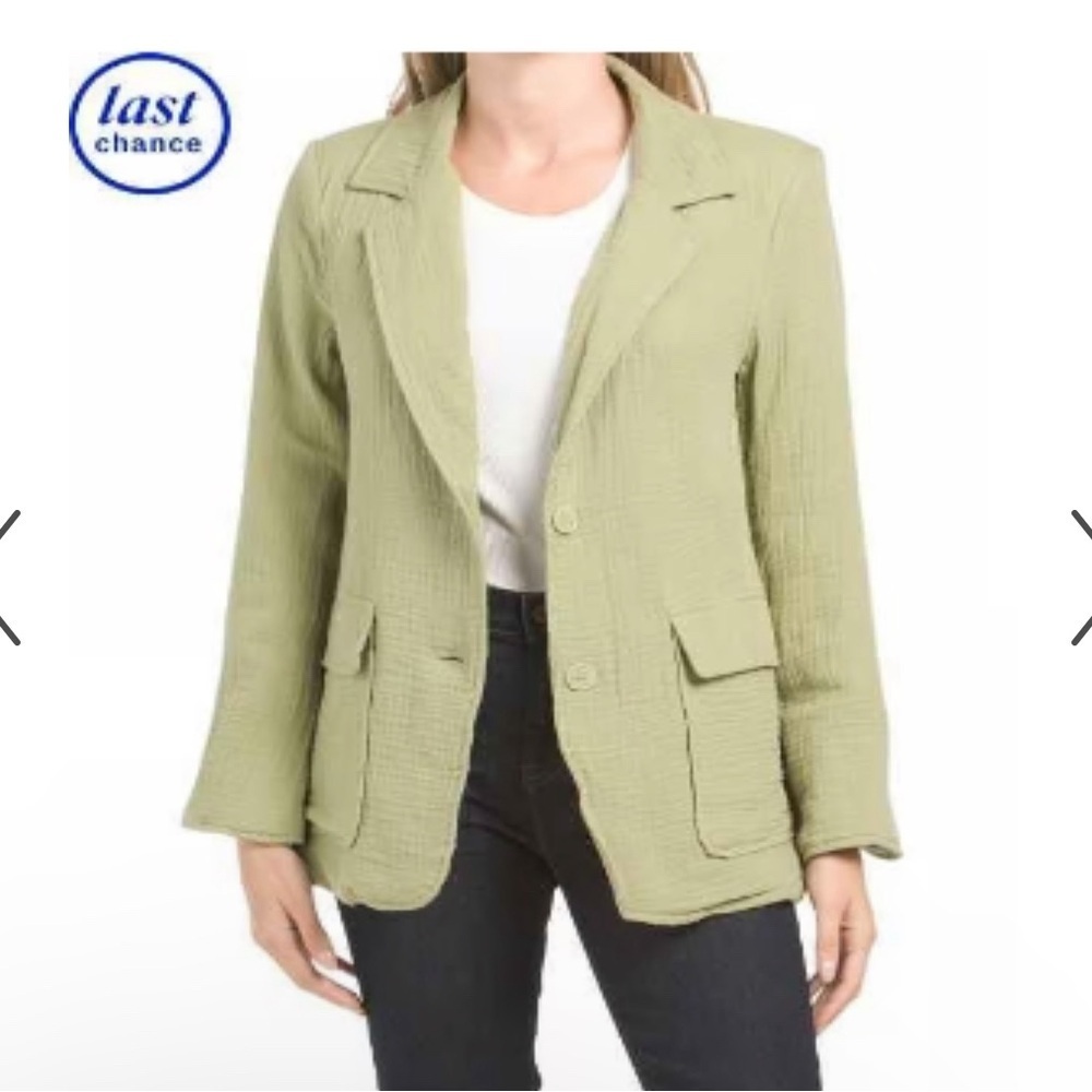 STOOCH Gauze Shell Flap Pocket 2-button Blazer Moss Green
